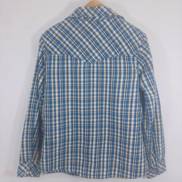 Vintage Prior Western Skacket Plaid Faux Shearling Lined Pearl Snap Workwear 38 - Picture 10 of 15